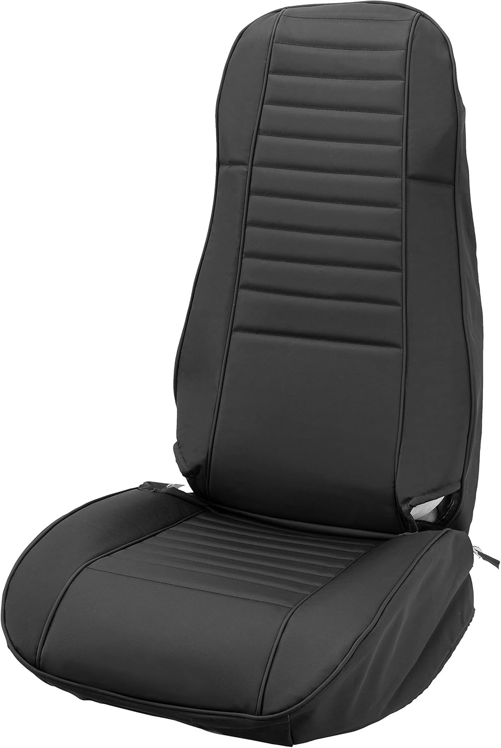 Black Faux Leather Seat Covers for Front High-Back Bucket Seats & Rear Bench Seat Q8607