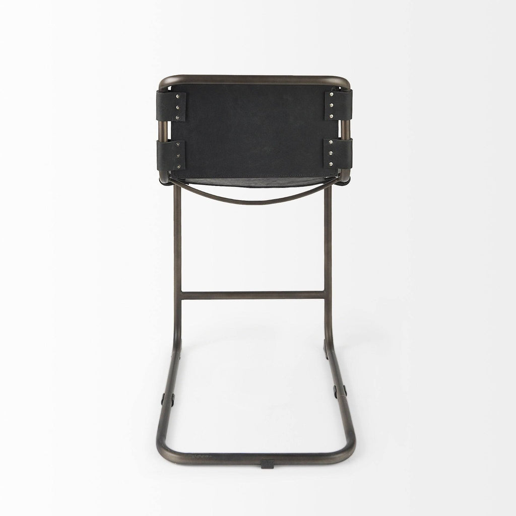 Black Leather Counter Stool Z4960