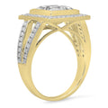 10K Yellow Gold Princess White Sapphire & Round White Diamond Bridal Engagement Ring, Size 5 W5375