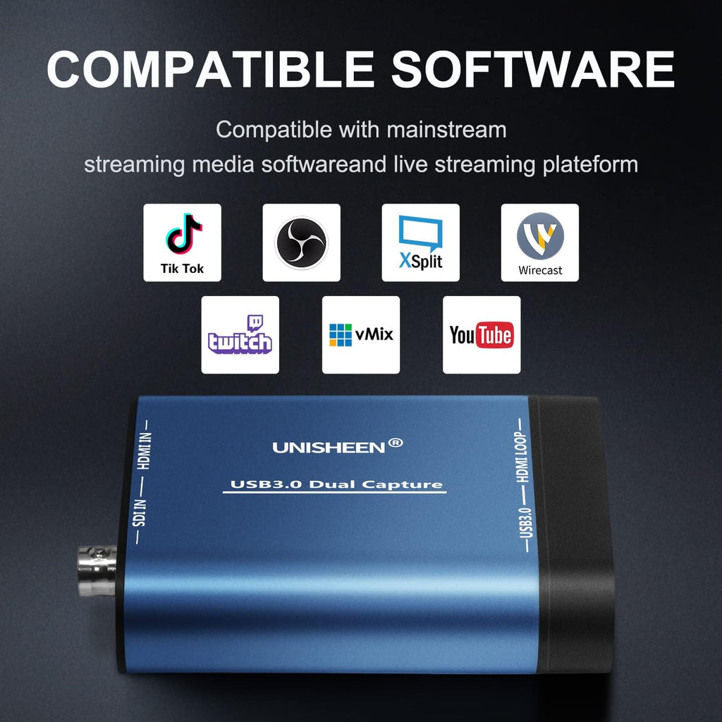 USB 3.0 HDMI SDI Dual Input Capture Card Video Grabber Converter O42642