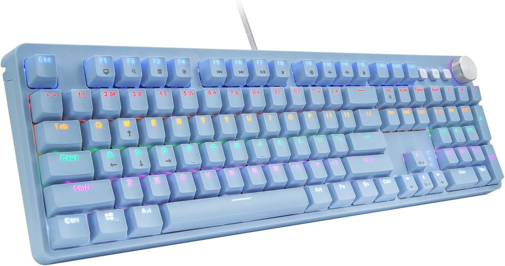 108 Keys USB Wired Mechanical Gaming Keyboard with Red Switches M897882