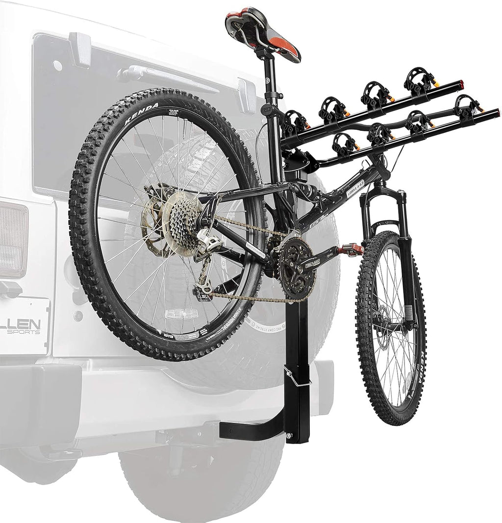 Black 2 inch Hitch Mount Double Foldable Bike Rack C598