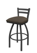 Low Back Swivel Bar Stool with Pewter Finish L753