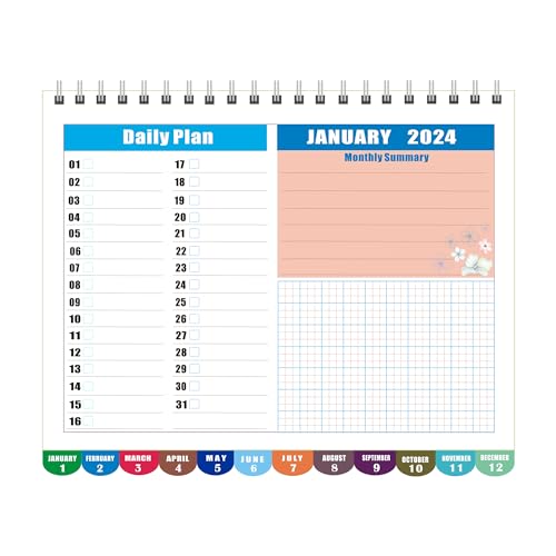 Desk Calendar, 12 Months, 8" x 6", Pink-Floral N153