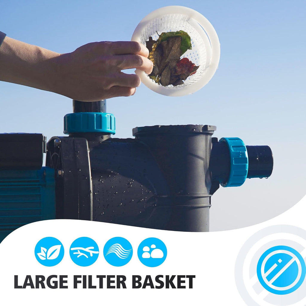 2HP 6950 GPH 115V Single Speed Self Priming Pool Pump with Strainer Basket T76038