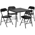 5-Piece Folding Card Table and Chairs in Black Z8053