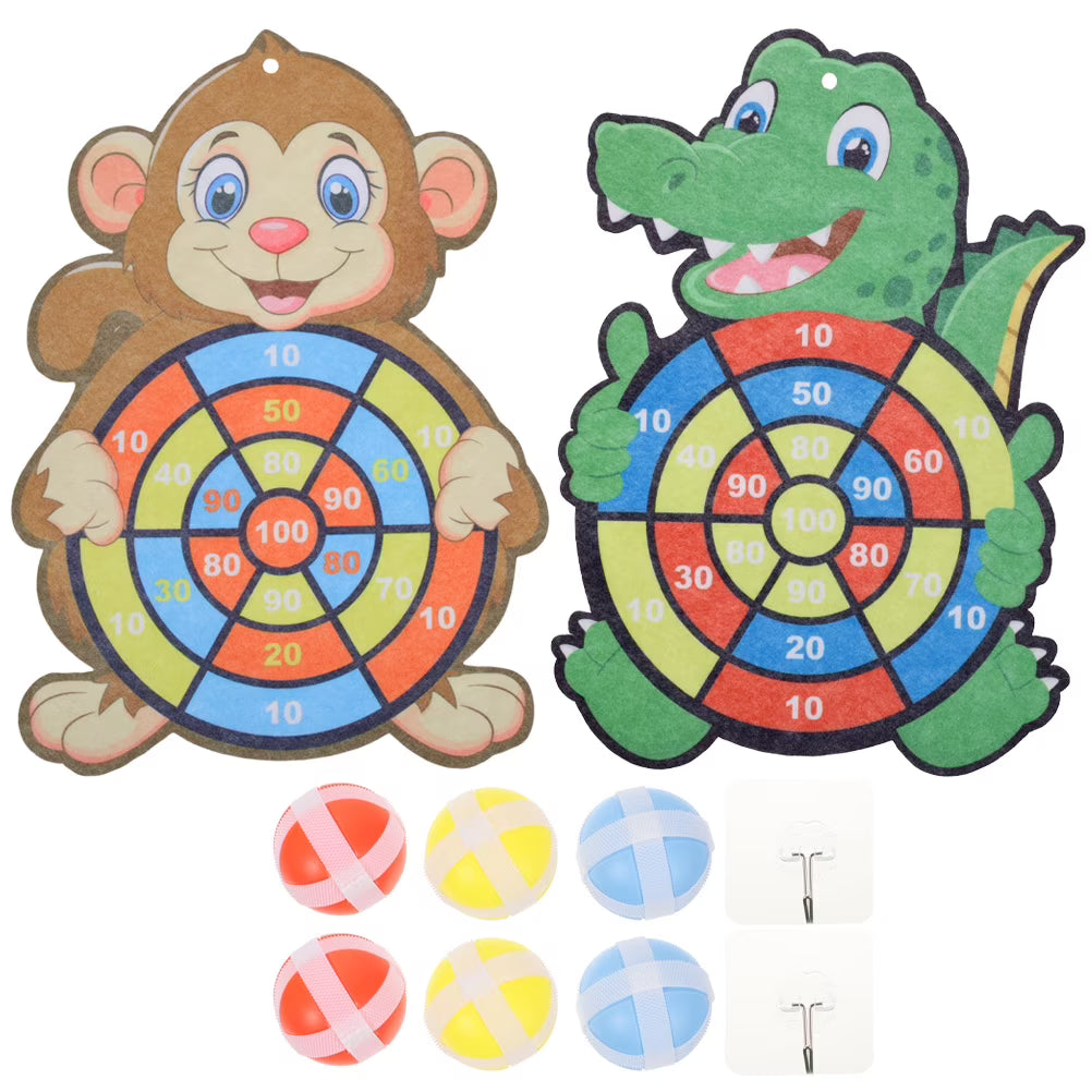 Kids Dart Board Game Sticky Balls Indoor Cartoon J8596
