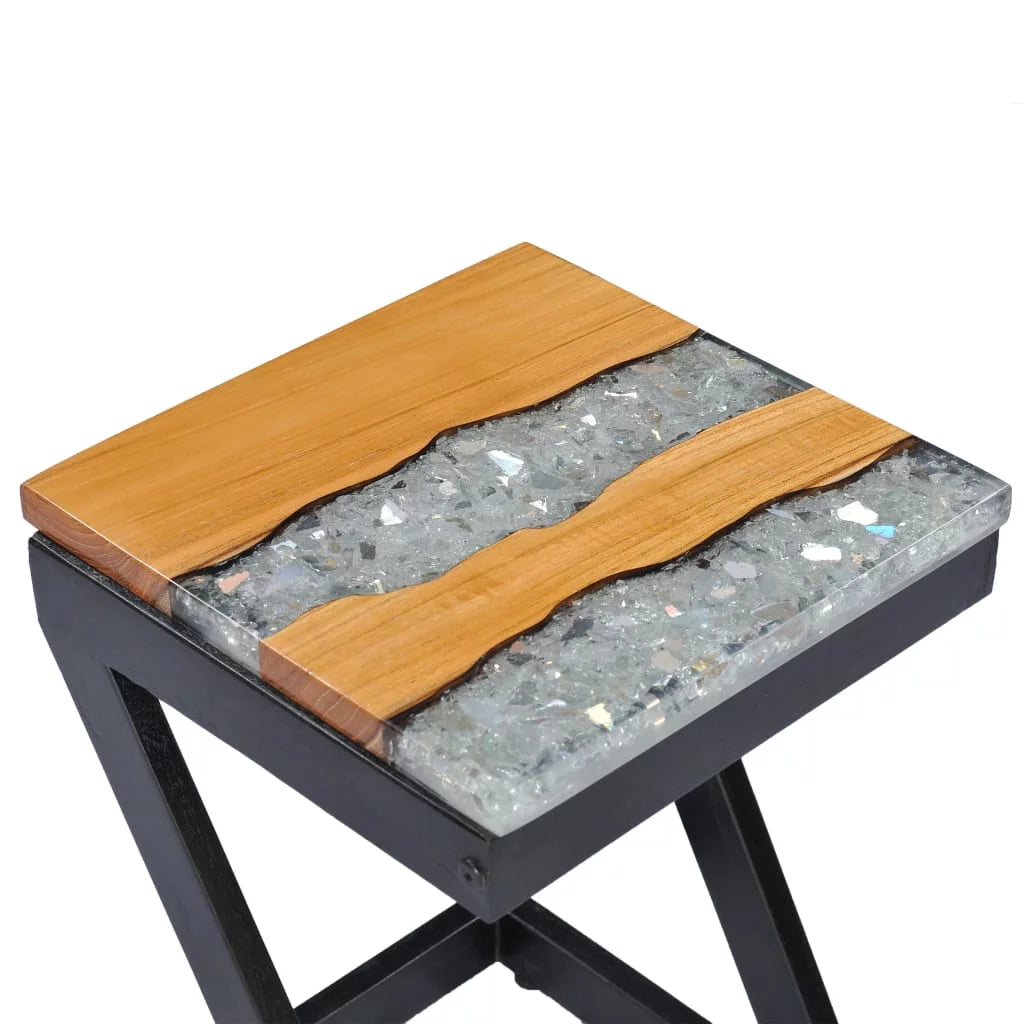 Solid Teak Wood and Polyresin Coffee Table H518