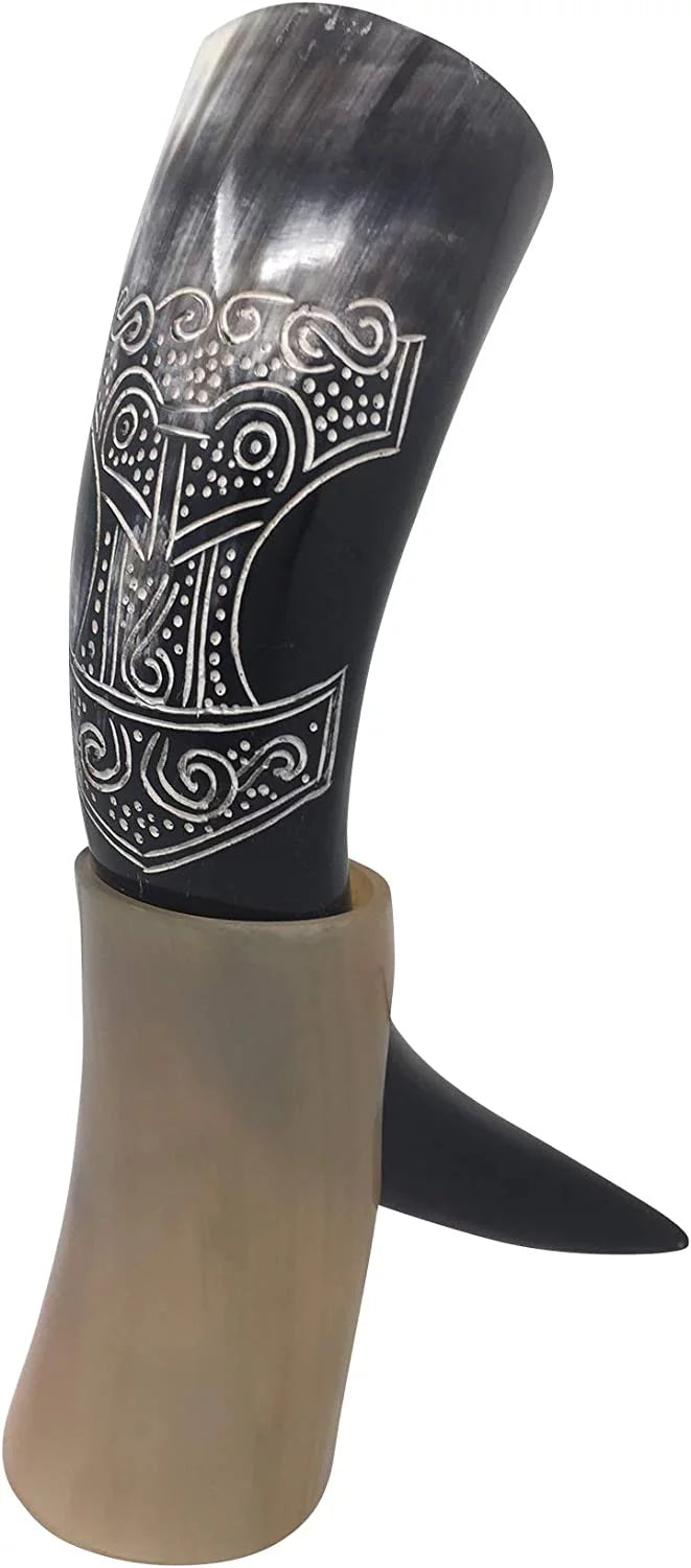 Large Viking Drinking Horn with Stand H521