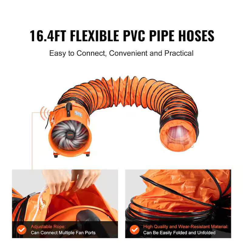 12 in. Heavy Duty Portable Blower Fan with Duct Hose N938689