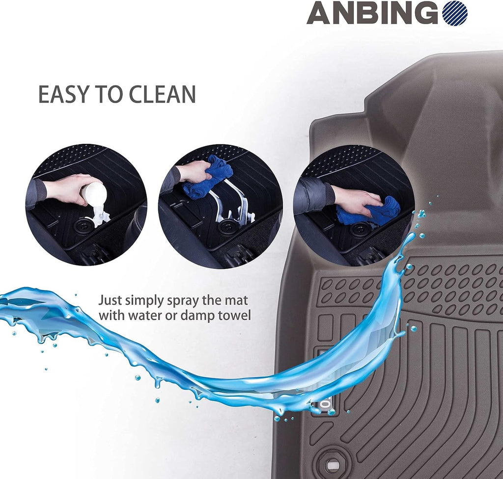 Odorless All Weather Car Floor Mats Full Set Front & Rear Row Z581
