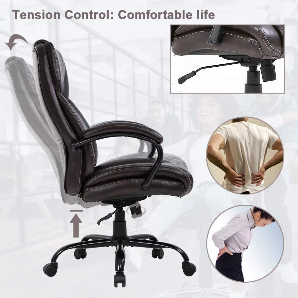 Brown Big and Tall Adjustable High Back Office Chair G805575