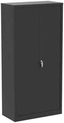 72" Metal Wardrobe Closet with Lock and Adjustable Shelves Q831291