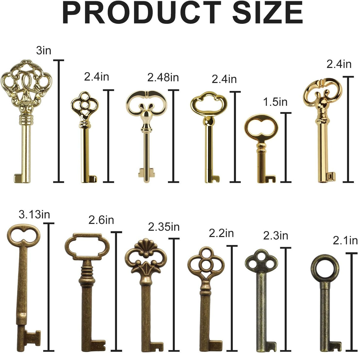 12-Key Universal Replacement Skeleton Keys Kit Z218