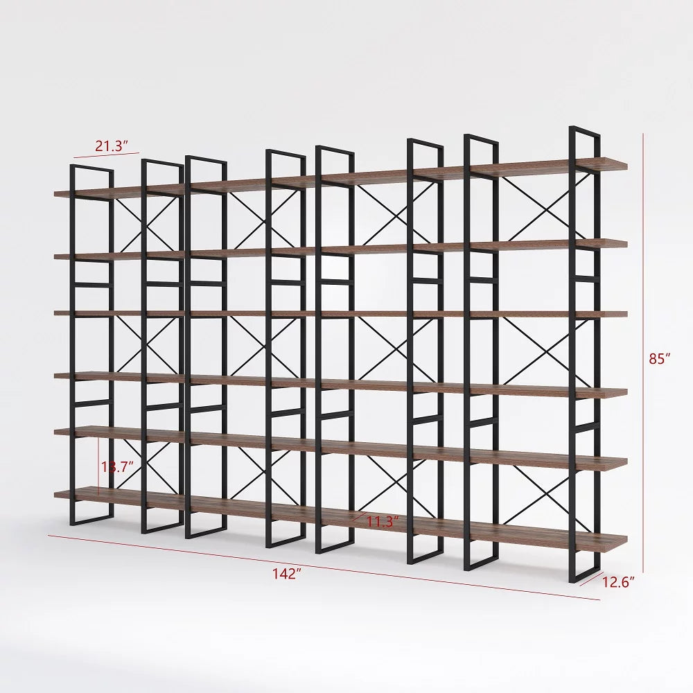 Antique Walnut 6 Tiers Display and Storage Bookcase M698
