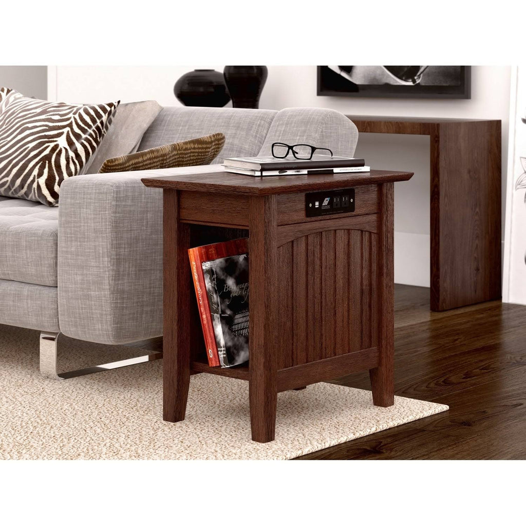 Burnt Amber Chair Side Table with Charger Q309709