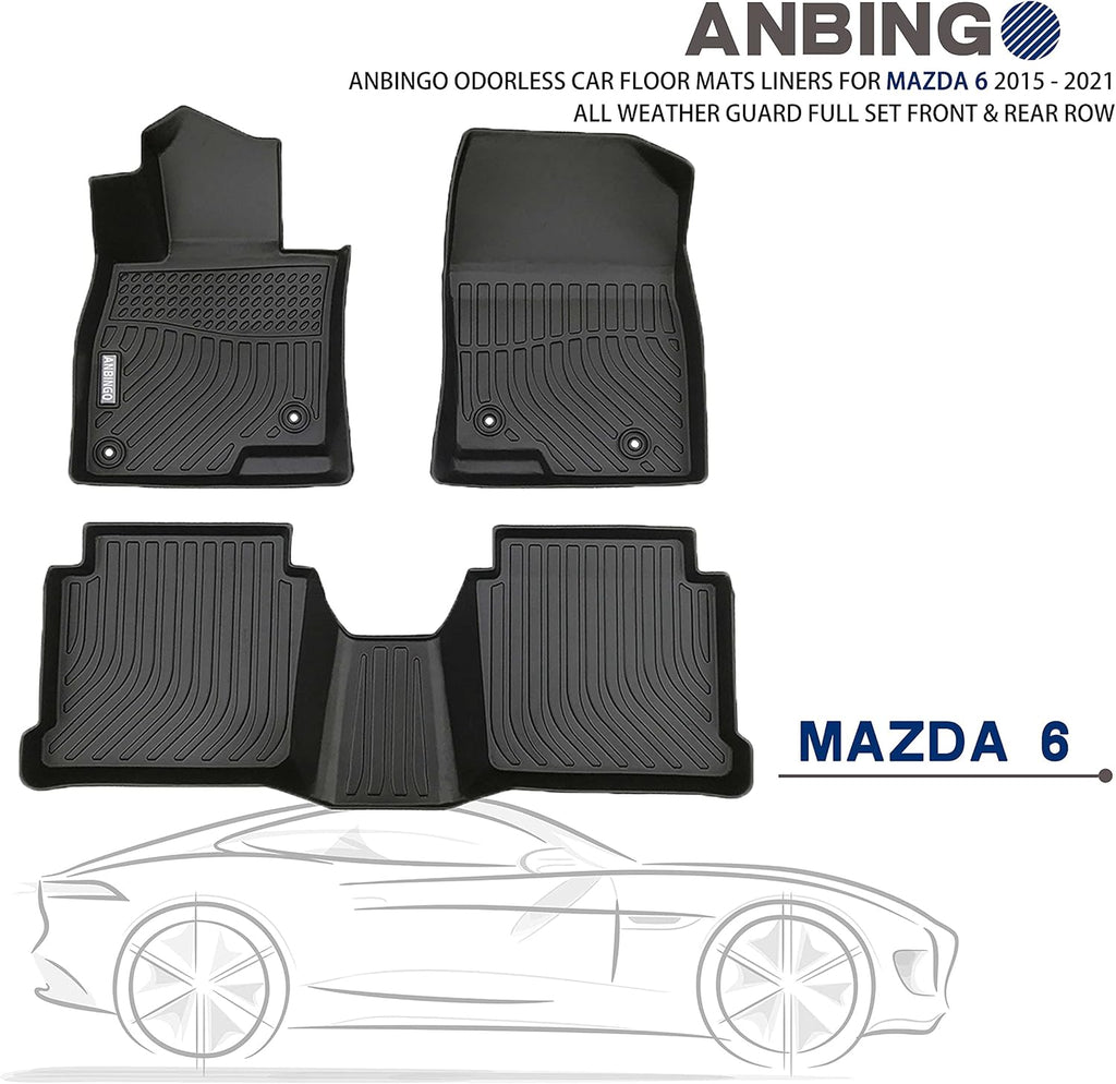 Odorless All Weather Car Floor Mats Full Set Front & Rear Row Z581