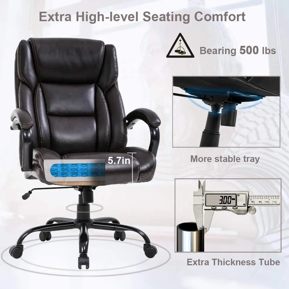 Brown Big and Tall Adjustable High Back Office Chair G805575