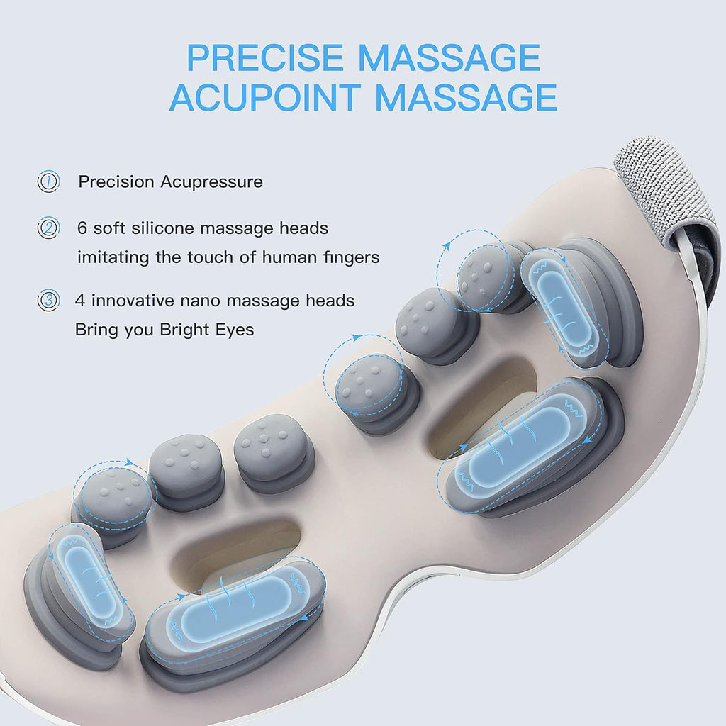 Eye Massager with Heat, Vibration, Vision Window, 3 Modes, Bluetooth Music, USB Rechargeable Q2679