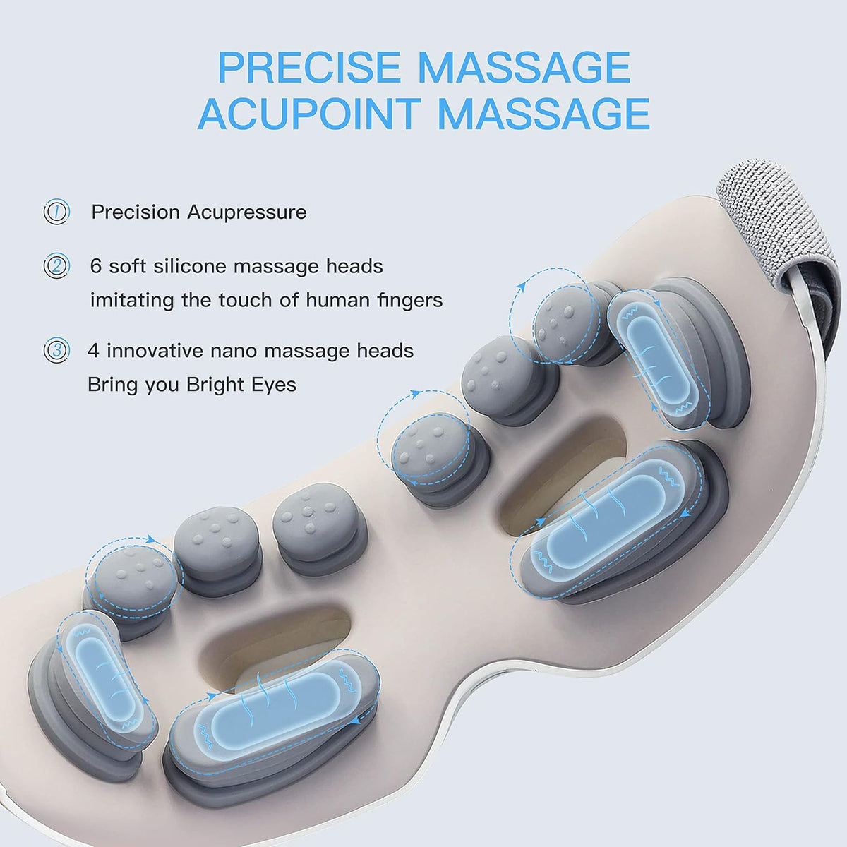 Eye Massager with Heat, Vibration, Vision Window, 3 Modes, Bluetooth Music, USB Rechargeable Q2679