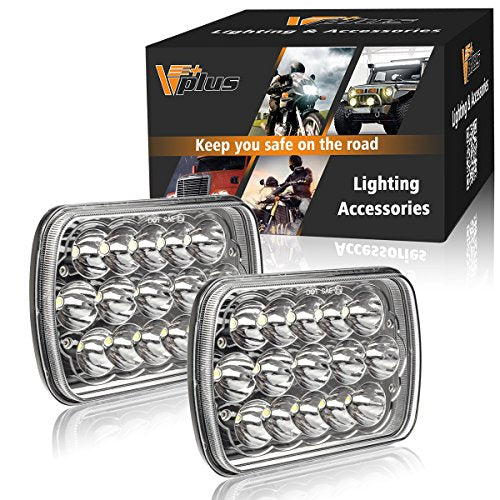 2PCS Rectangle 5x7 7x6 LED Headlights Hi/Low Sealed Beam R57455