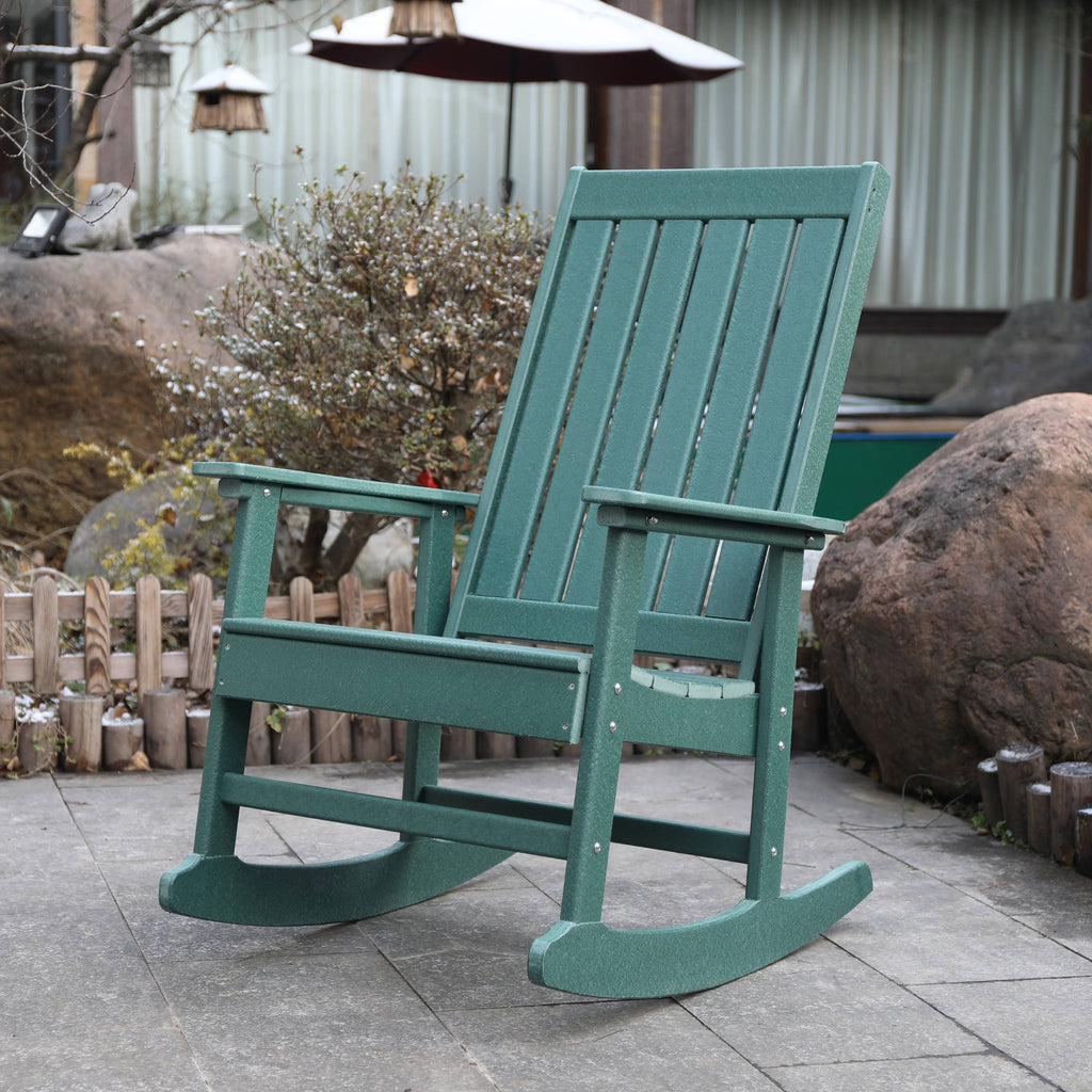 Black Tek-Wood Adirondack Rocker Chair P9783