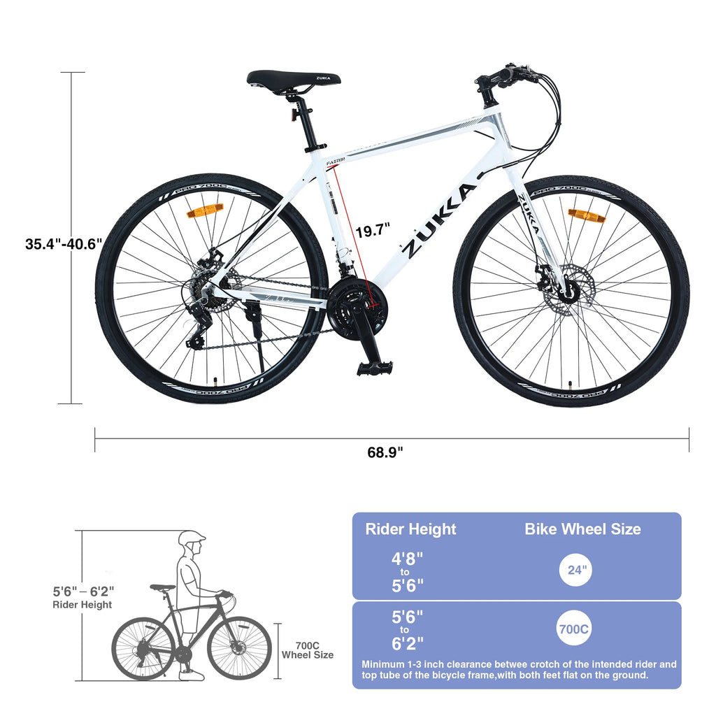 21 Speed Hybrid Bike Disc Brake 700C City Bicycle M4730
