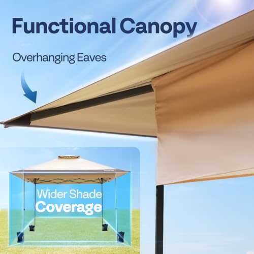 10x10ft Pop Up Canopy Tent with Wheel Carry Bag and 4 Sandbags, White P182077