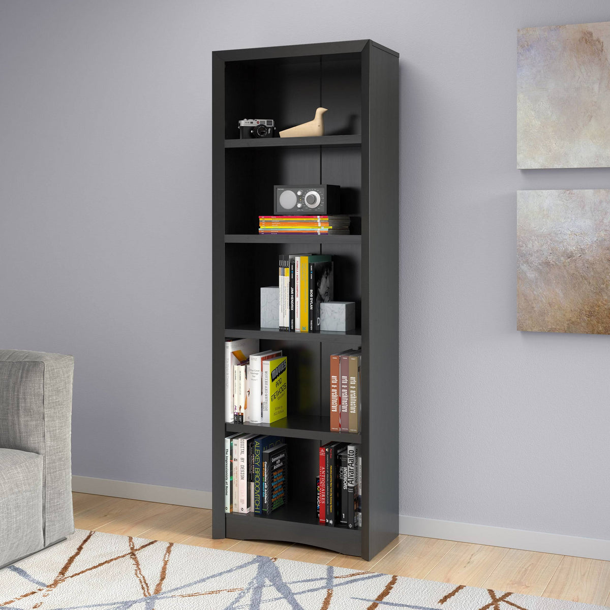 71-inch Tall Adjustable White Bookcase T41176