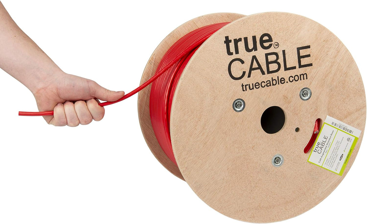 Cat6A Shielded Riser 1000ft Purple 23AWG Solid Bare Copper Ethernet Cable A83179