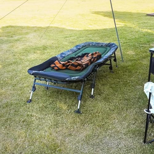 Oversized Folding Camping Cot with Mattress and Carry Bag, Green E954