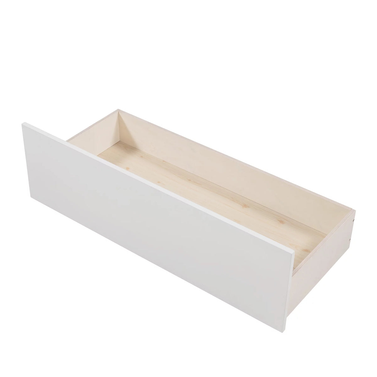 White Twin Size Wooden House Bed with Drawers and Guard Rails Z78244