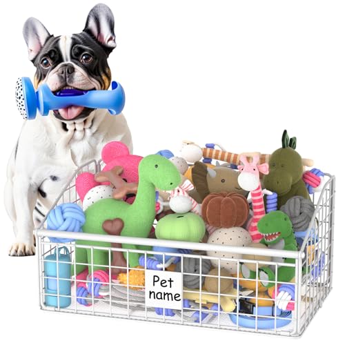 Black Metal Dog Toy Basket U783