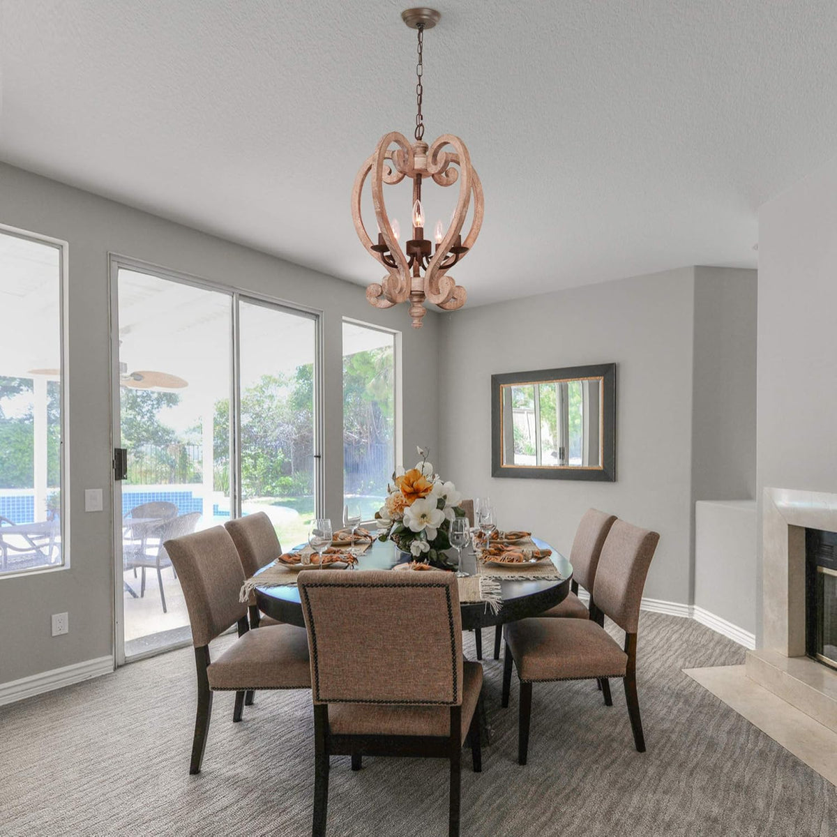 Wooden Chandelier U829