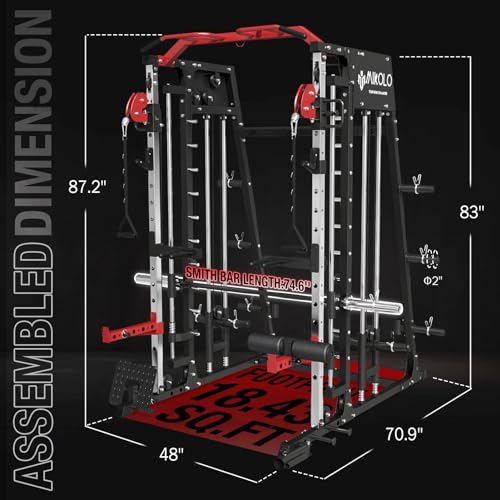2200lbs Squat Rack with Cable Crossover Machine Y572