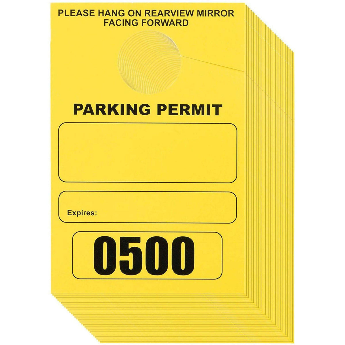 500-Pack Yellow Numbered Parking Permit 3.15 x 4.75 Inches H766