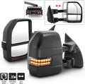 Telescoping Manual Towing Mirrors with LED Signal Pair for Ford F250 F350 F450 F550 Superduty D2910
