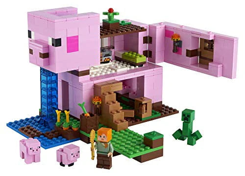 Minecraft Pig House Building Toy with 2 Pig Figures R589