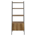 Reclaimed Wood Ladder Bookcase with Cabinet R489