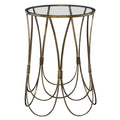 22 inch Round Clear Glass Top Accent Table R6937