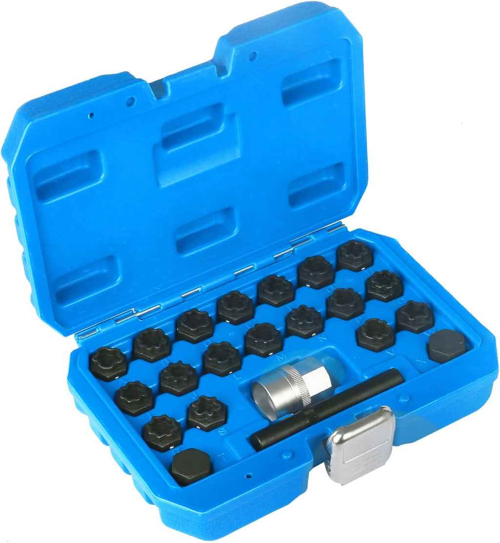 22PCS Wheel Lock Lug Nuts Removal Kit with 1/2'' Driver M957803