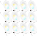 12 Pack 5/6 Inch LED Recessed Lighting, Smooth Trim, Dimmable, 2700K Soft White, 13W, 965 LM T82522
