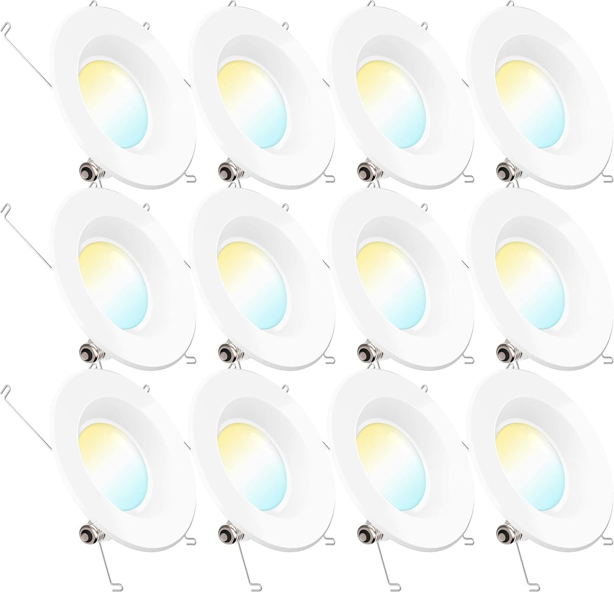 12 Pack 5/6 Inch LED Recessed Lighting, Smooth Trim, Dimmable, 2700K Soft White, 13W, 965 LM T82522