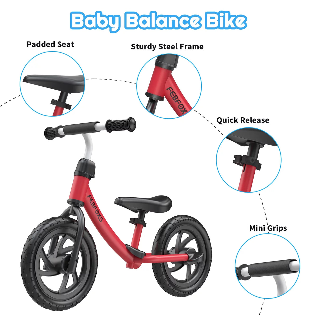 Toddler Balance Bike with Adjustable Seat F419