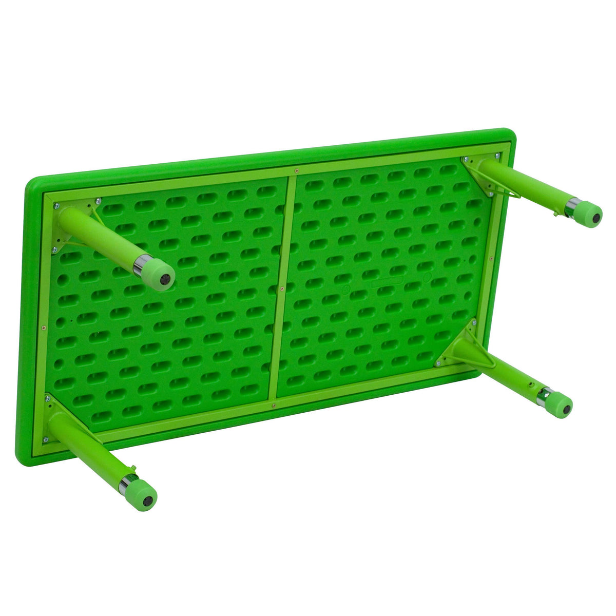 Green Plastic Height Adjustable Activity Table Set with 4 Chairs X92962