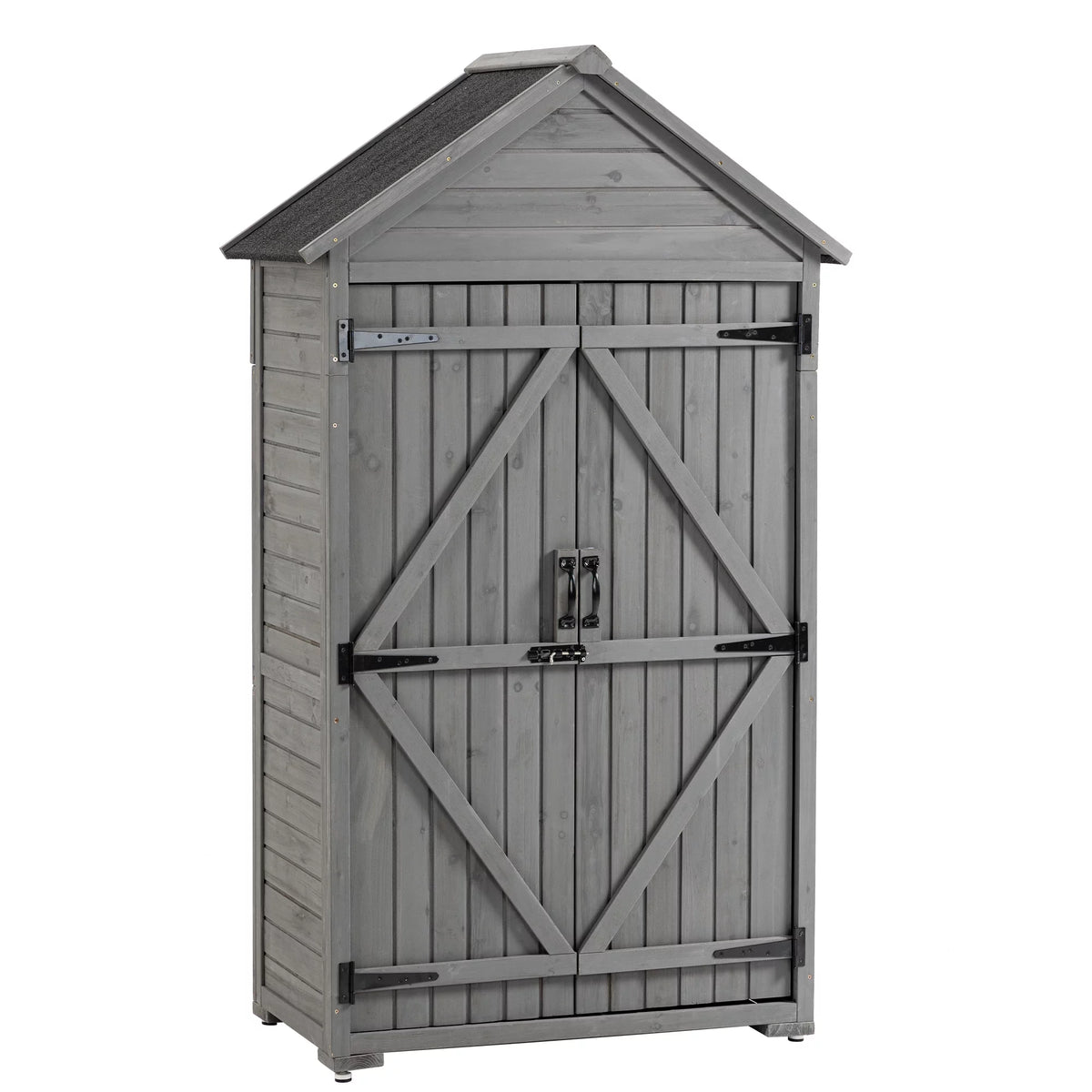 Outdoor Wood Storage Cabinet with Shelves and Latch C231