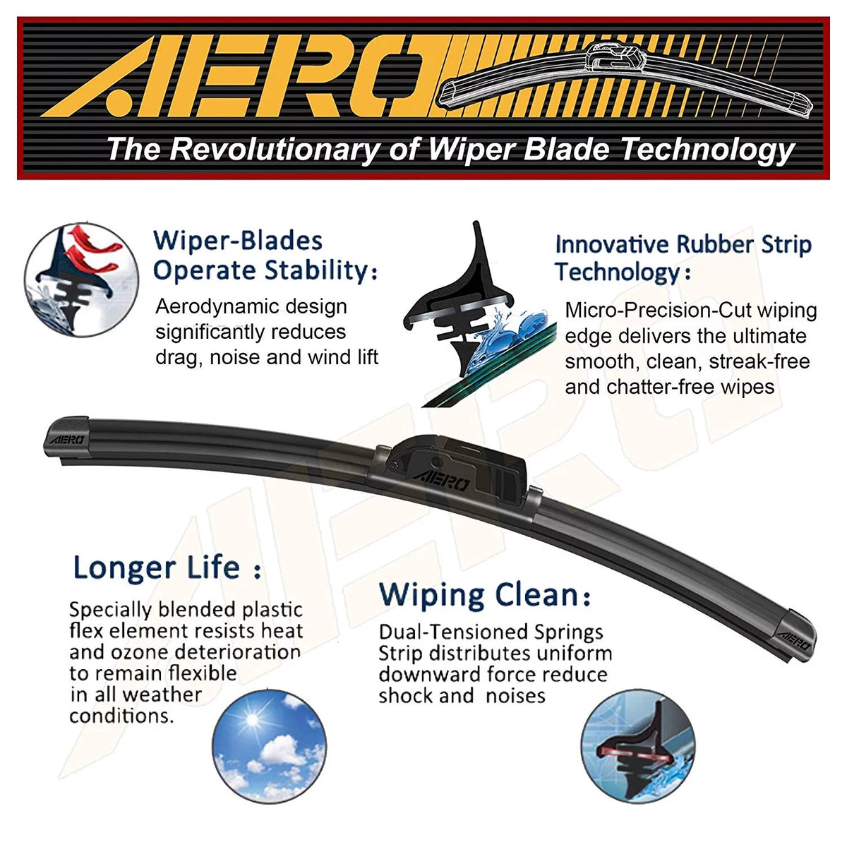 26" All-Season Beam Windshield Wiper Blades Set of 2 I53866