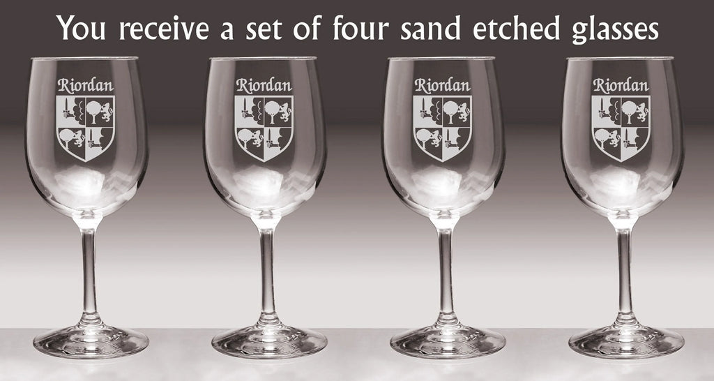 Irish Coat of Arms Wine Glasses Set of 4 Q21384