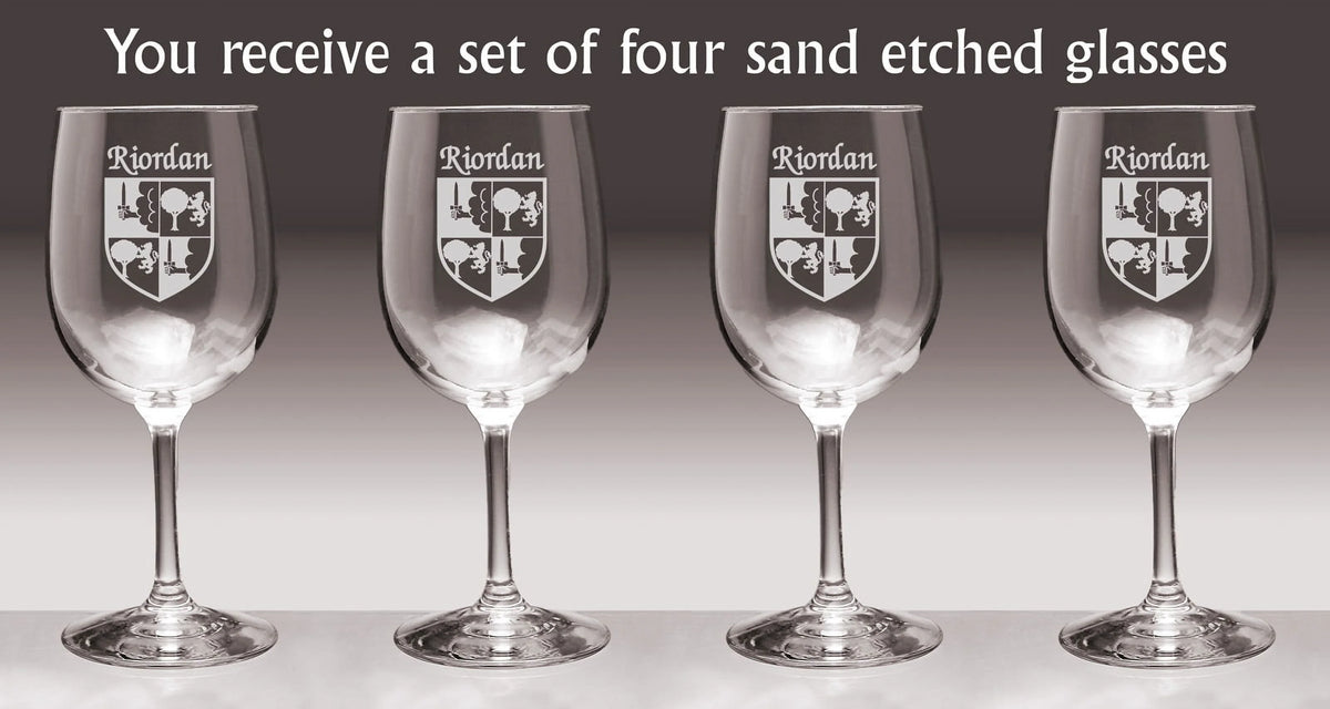 Irish Coat of Arms Wine Glasses Set of 4 Q21384