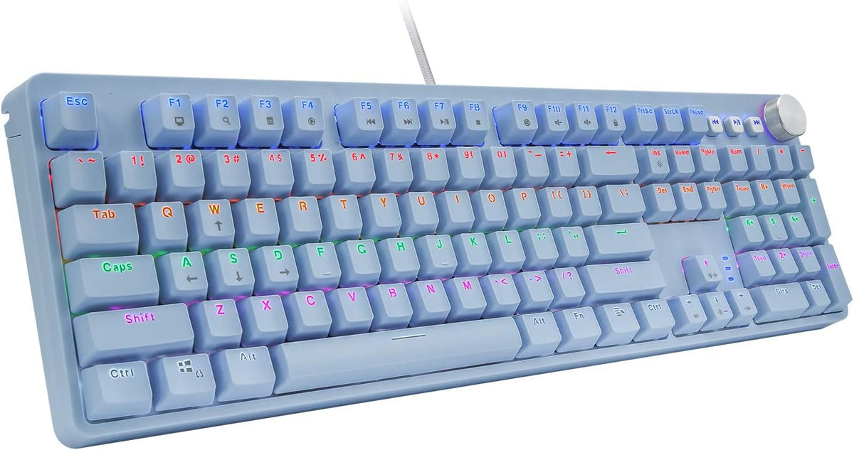 108 Keys USB Wired Mechanical Gaming Keyboard with Red Switches M897882